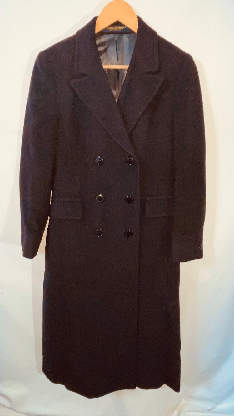 Vintage Brooks Brothers Long Double-Breasted Wool/Cashmere Coat - Women's Size 8